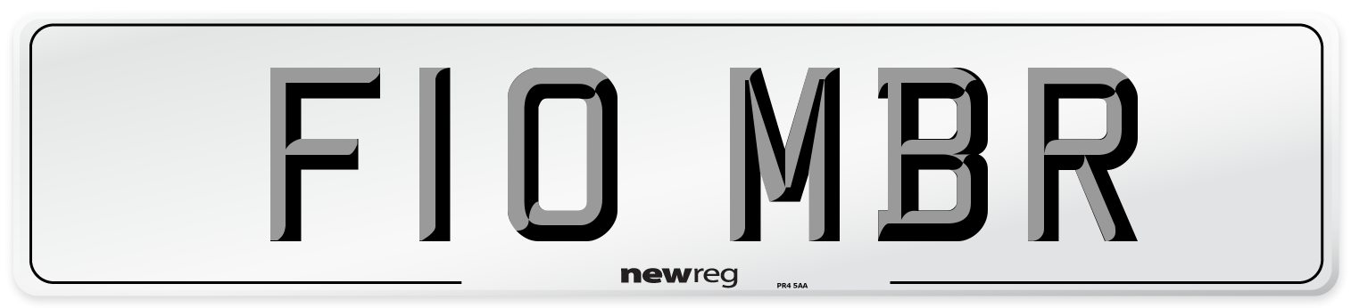 F10 MBR Number Plate from New Reg
